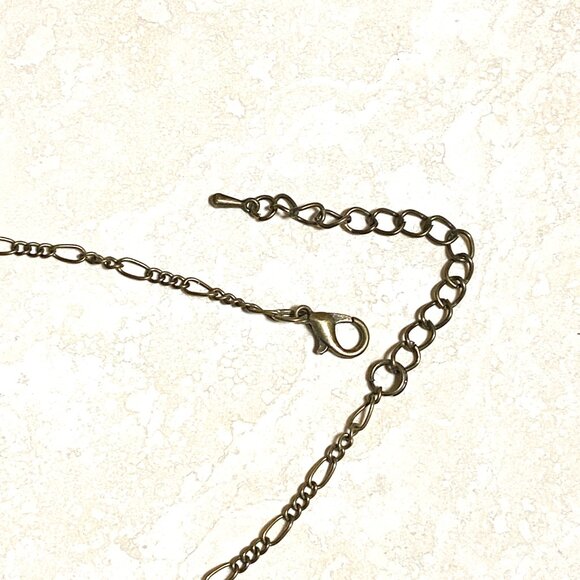 Natural Yellow Prehnite Necklace, Genuine Gemstones & Bronze Flower Chain - Picture 12 of 12